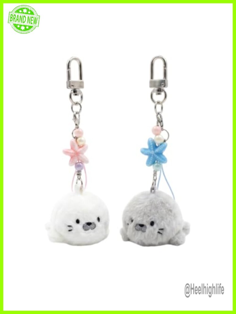 2 Piece Plush Ocean Animal Keychain Set Cute Bag Charm Gift for Her